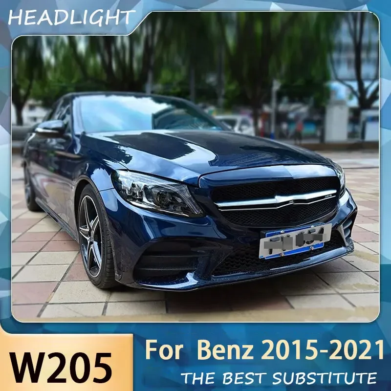 Applicable to 15-21 Mercedes-Benz C-Class W205 headlight assembly old and new LED daytime running light steering lens C180