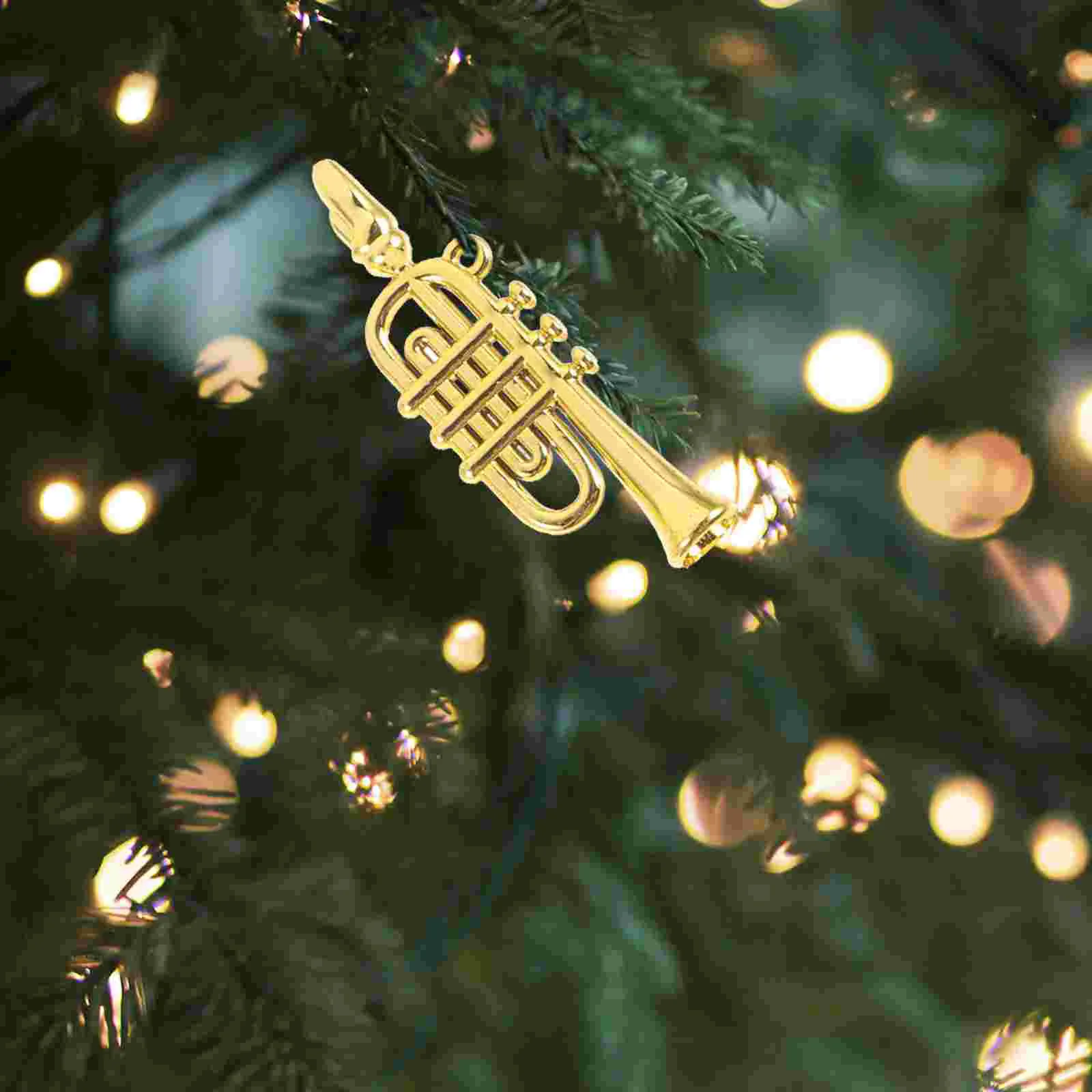 14 ชิ้นเครื่องดนตรีขนาดเล็กจี้ Mini Instruments สําหรับ Xmas Miniature ทรัมเป็ตชุดอะคริลิคอุปกรณ์เสริมของเล่น