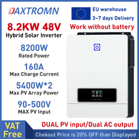 Daxtromn 2 AC Output 8kw 8.2KW Hybrid Solar Inverter Pure Sine Wave 220VAC 48VDC Input 160A MPPT Solar Charger 8000w 8200w