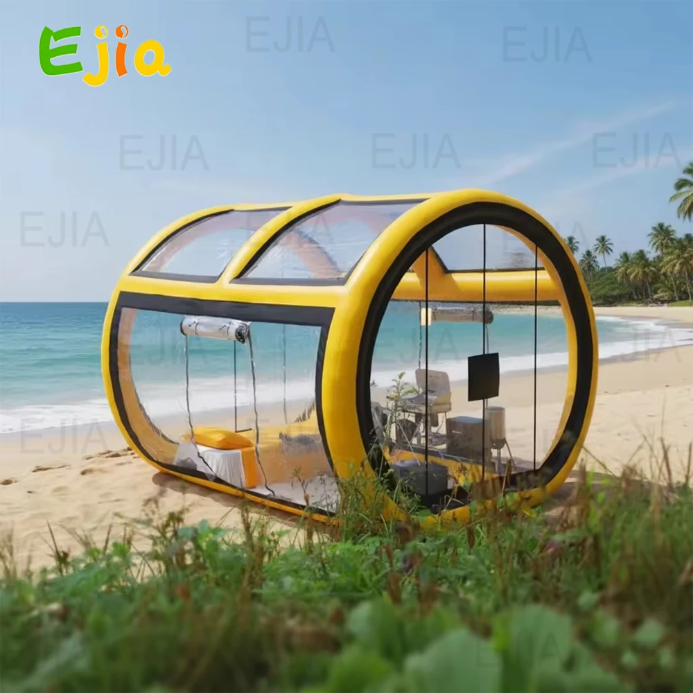 

Кемпинг в дождь в огромной надувной палатке-капсуле, коммерческая, на заказ, 360 градусов ° Надувная палатка для кемпинга для семейного отдыха на природе