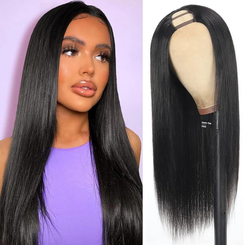 

250% Straight U Part Wig Human Hair Wigs U Shape Full Machine Made Wig Half Wig For Women 8-24" Brazilian Virgin 10A Human Hair