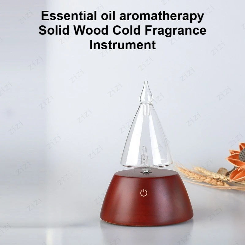 Silent Water Free Essential Oil Aromatherapy Machine Two Fluid Pure Oil Atomization Glass Wood Aromatherapy Machine