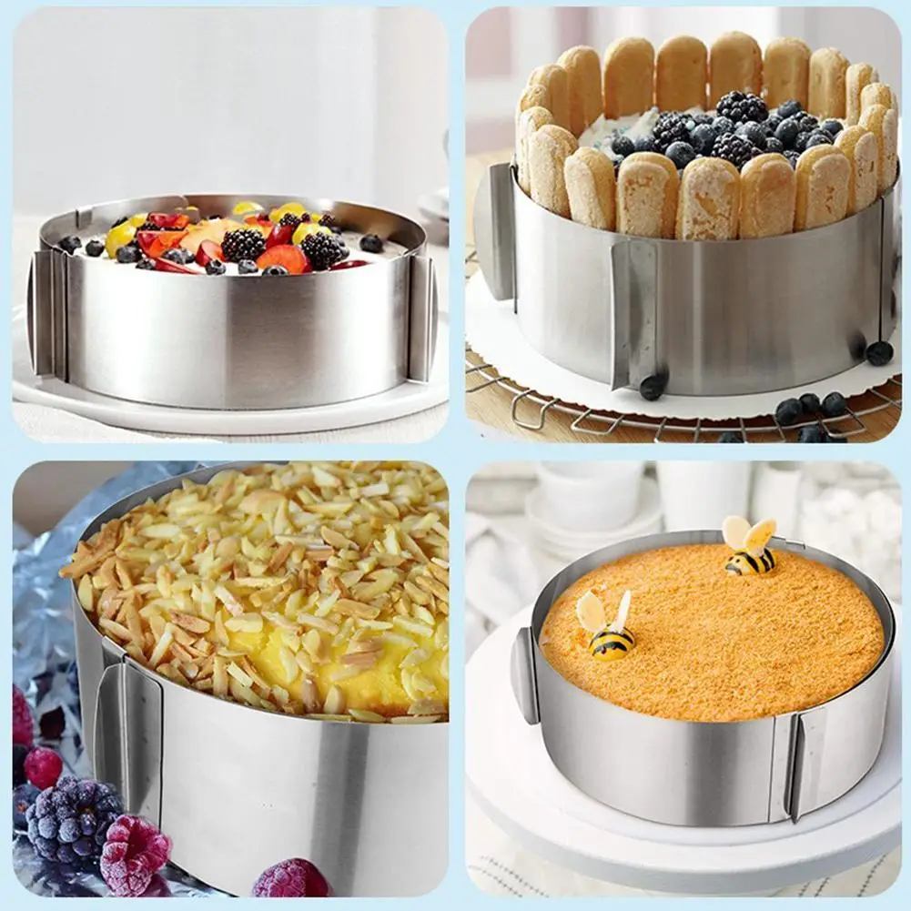 430 Stainless Steel 6-30cm Telescopic Mousse Ring Rustproof With Scale 6cm 8.5cm 12cm 15cm Heightened Baking Cake Ring