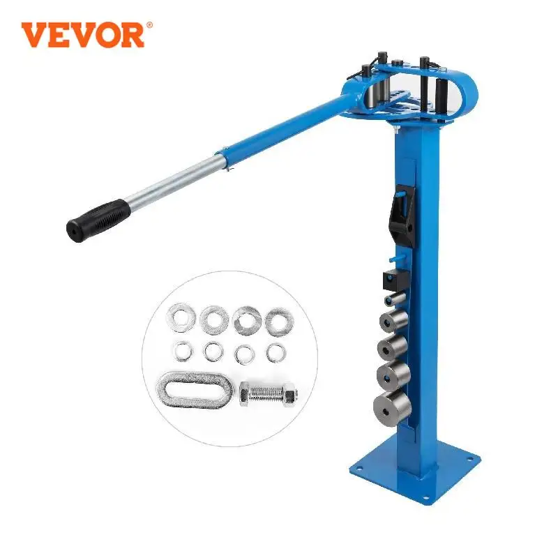 VEVOR YP-38 Floor Mounted Compact Bender with 7 Dies Mutifunctional 44in Telescopic Rubber Handle Copper Steel Tube Bending Tool