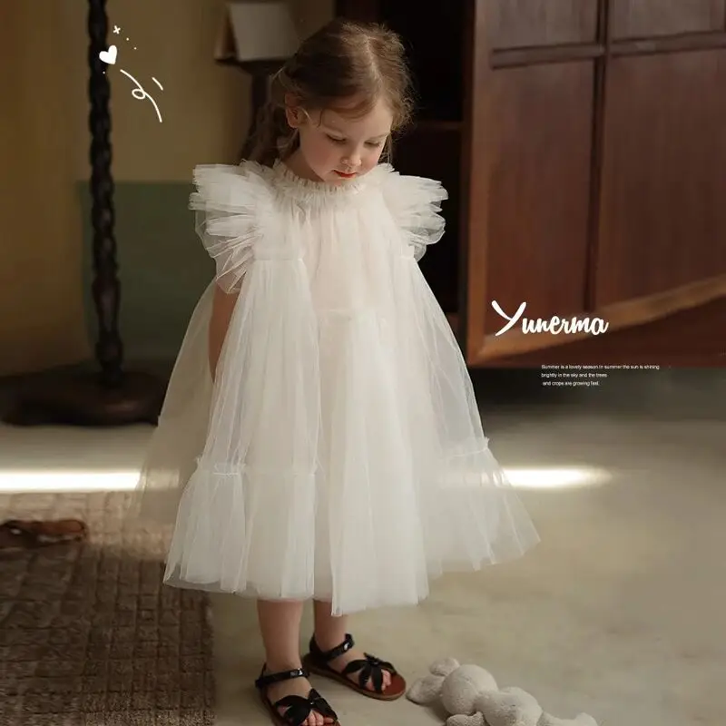 Summer Girls' Dress Summer Elegant Children's Sweet Wedding Dress Baby Princess Puff Dress