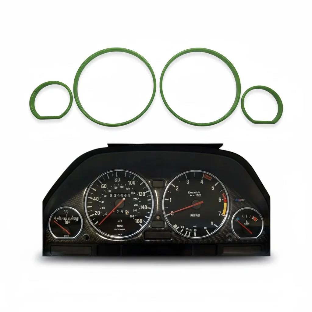 Green Style Speedometer Dial Ring Trim for BMW E32 E34 Instrument Cluster