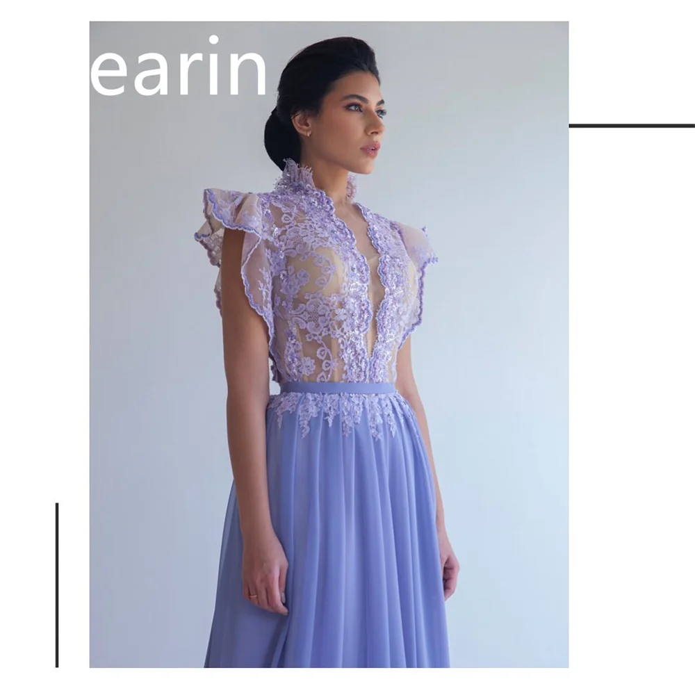 Customized Saudi Arabia Dearin V-neck A-line Floor Length Draped Tulle Bespoke Occasion Dresses Formal Gown Prom Evening Dress