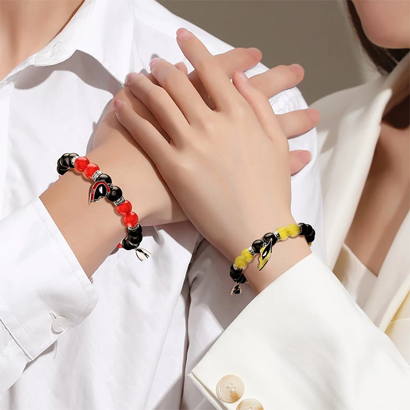 Dead Heros Matching Couples Bracelets for Women and Men 2PCS Best Friend Matching Heart Bracelets for Couple Jewelry Gifts