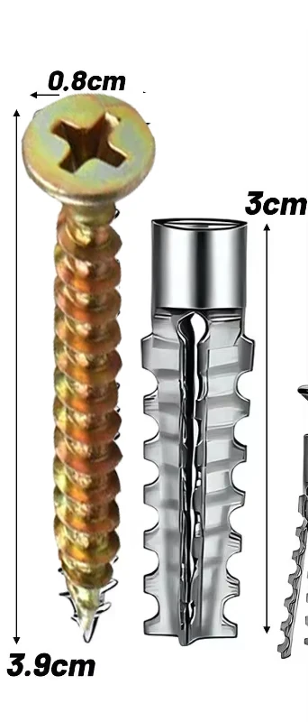 6/8mm Expansiepijp voor holle muren Metalen expansieschroeven Kit Zelftappende schroeven Pijpboorplug Bevestigingsbout Ankers