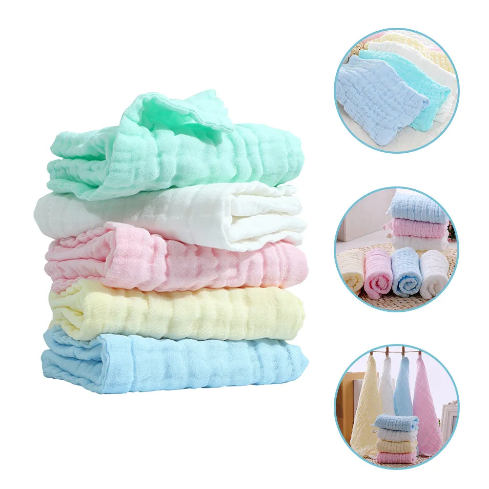 

5Pcs Newborn Face Towels Baby Cotton Infant Facial Towels Soft Reusable Absorbent Baby Face Towel for Newborn Infant