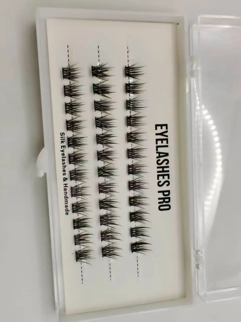 Black YS DIY Hand Made Eyelash Extension Segmented Flase Lashes Dramatic Lash Bundles Soft Ribbon Strip Eyelashes Makeup Lashes