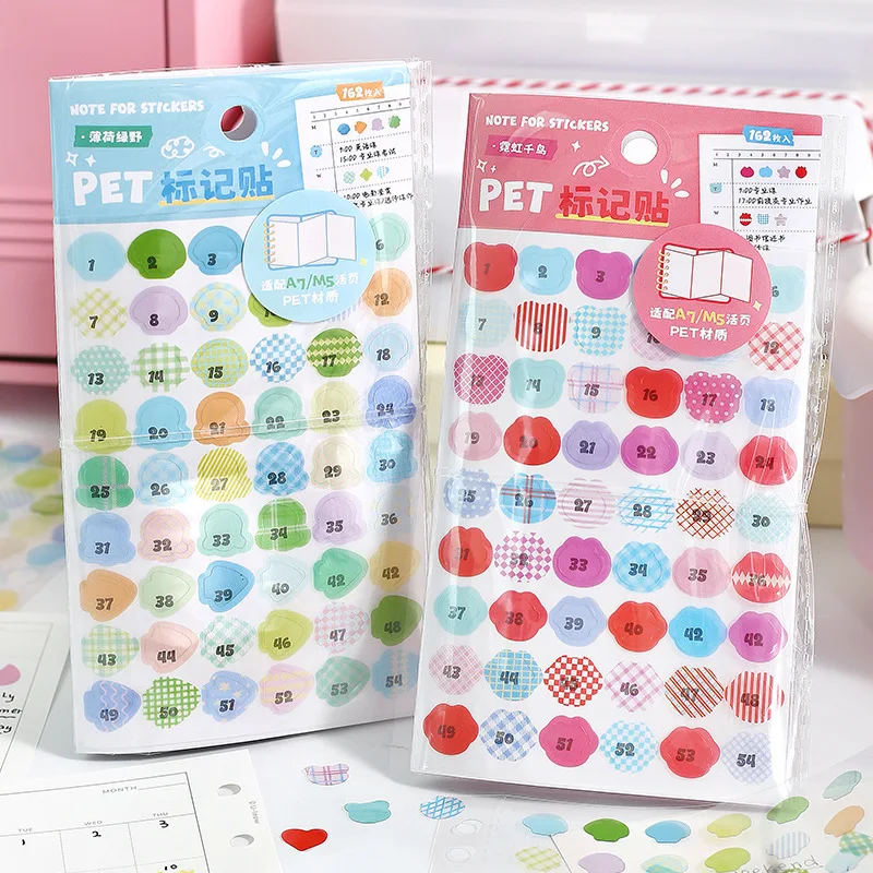 

4 styles Colorful Label Series PET Triple Fold Decorative Stickers Fresh keynote Label Stickers Kids Gifts Student Stationery