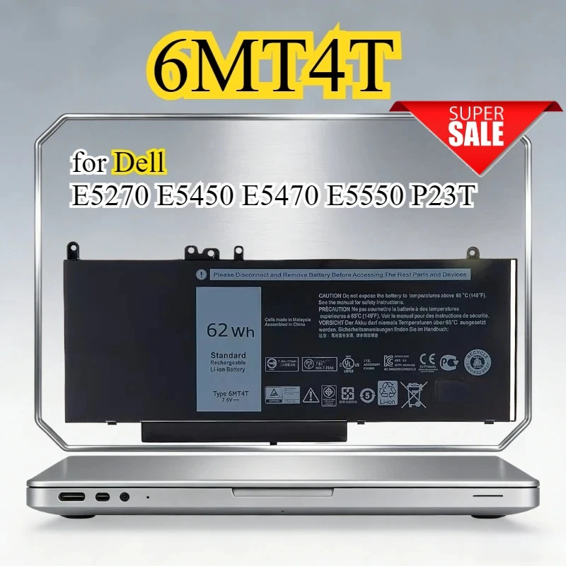 6MT4T Rechargeable Battery for Dell E5270 E5450 E5470 E5550 P23T