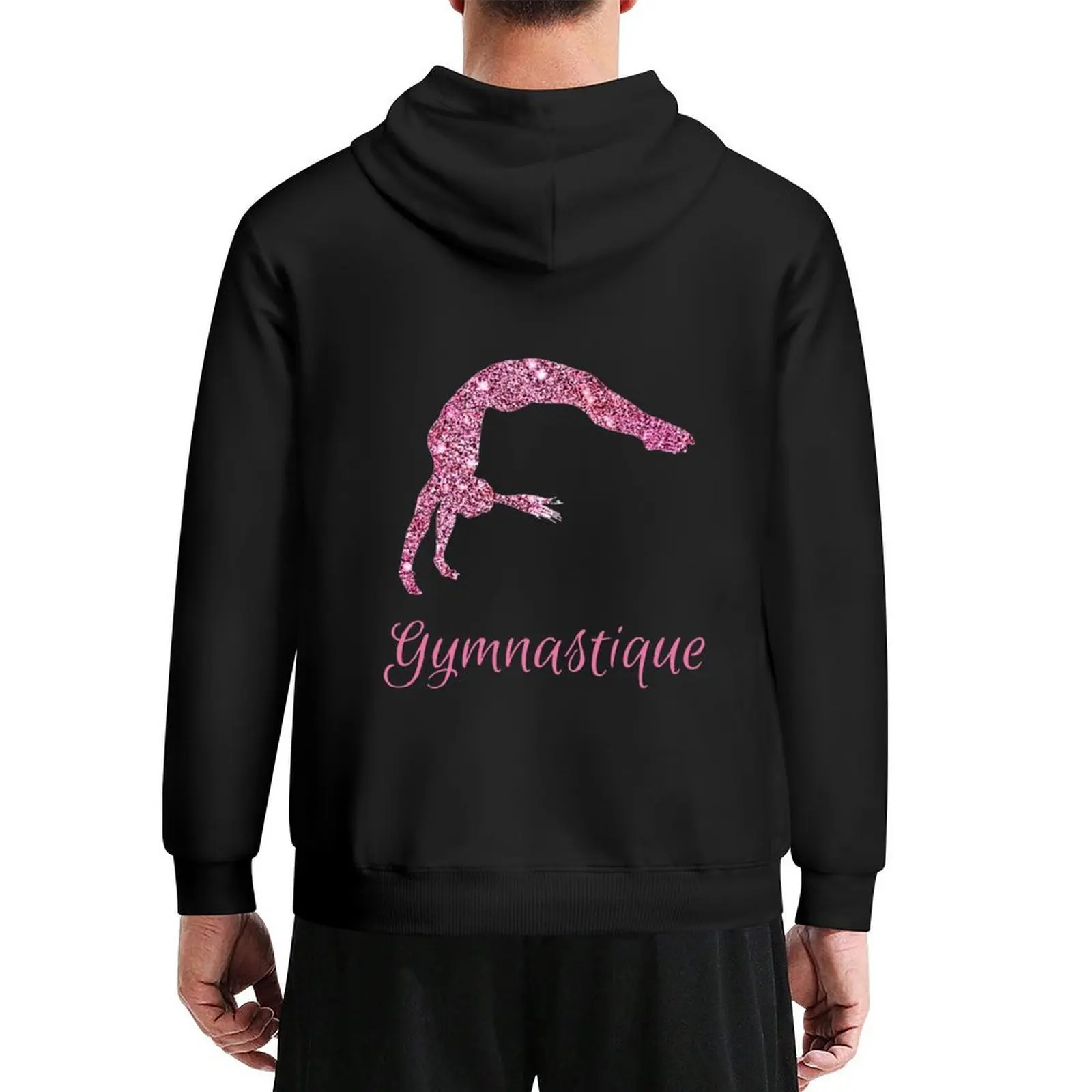

Gymnastique (Gymnastics in French) Pink Shimmer Power Tumbling Hoodie autumn men wear autumn jacket men new hooded tee
