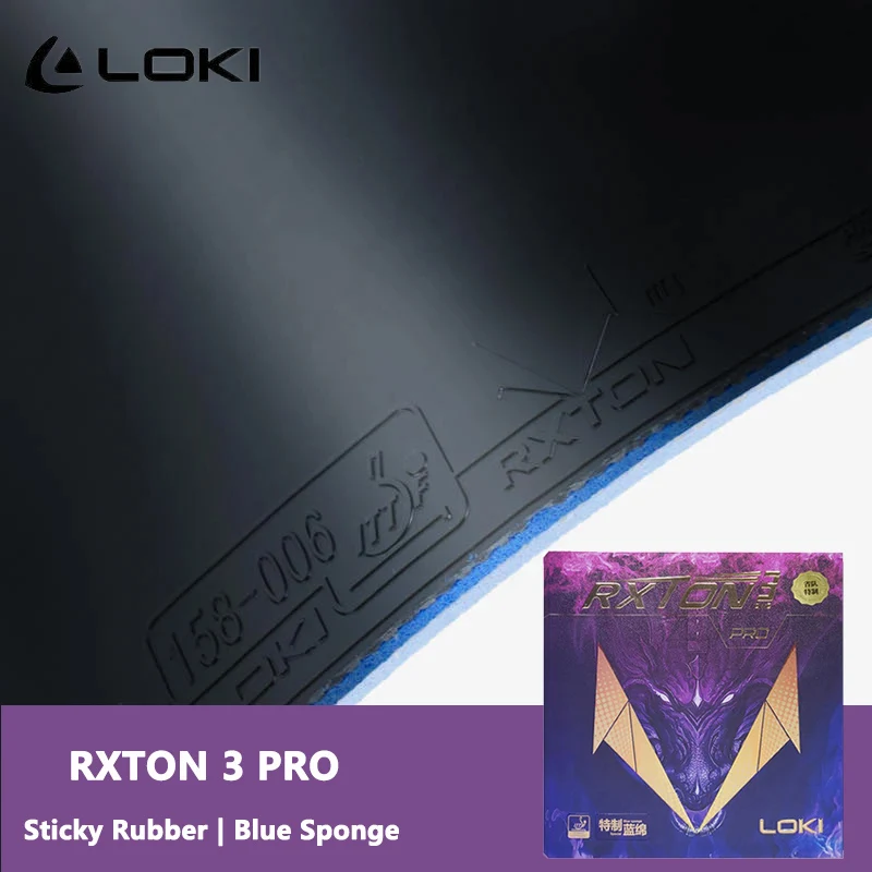 LOKI RXTON 3 PRO Table Tennis Rubber for Racket Sticky and Pimples-in ITTF Approved Ping Pong Rubber with High Density Sponge