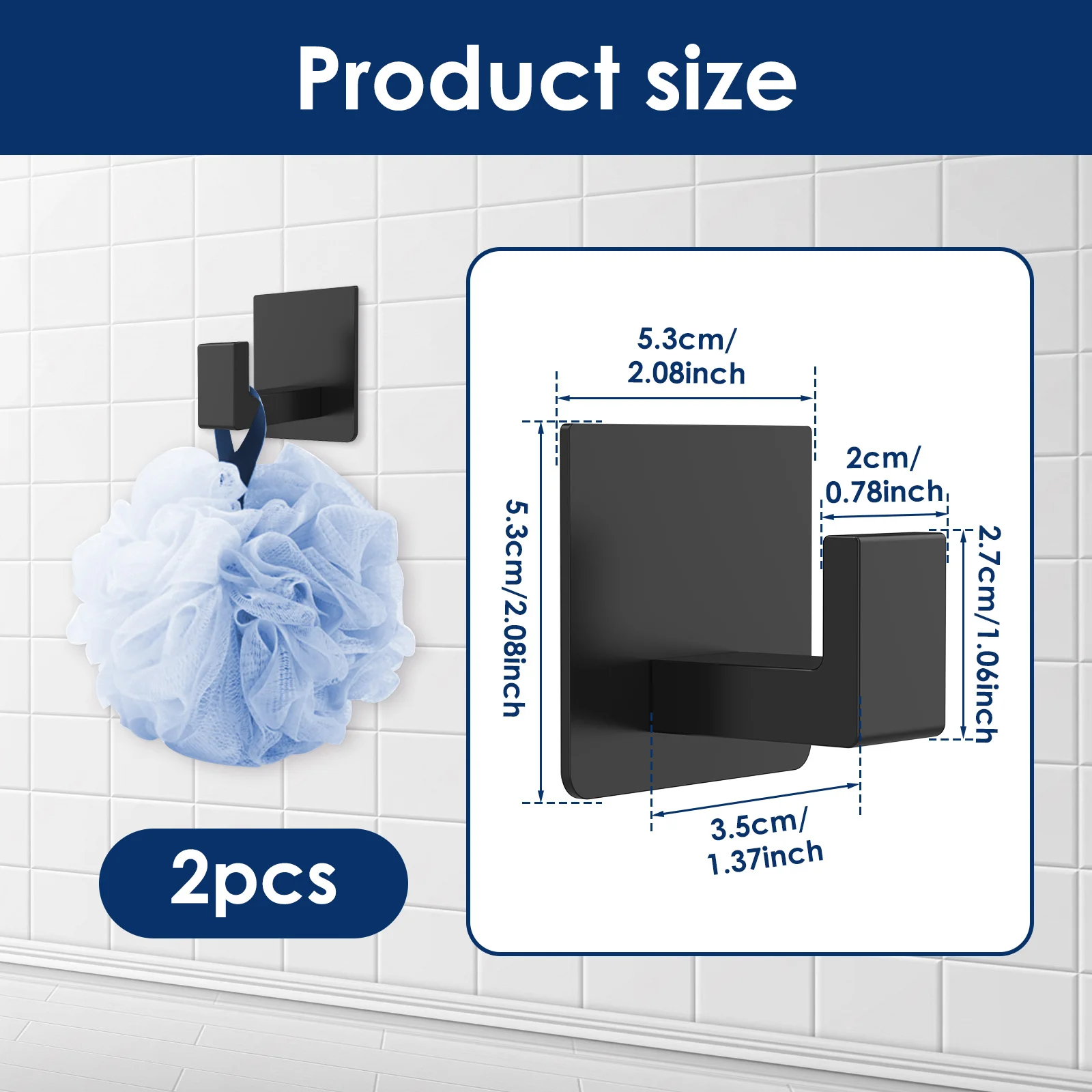 2-6 قطعة خطاف جدار الحمام ذاتي اللصق من الفولاذ المقاوم للصدأ معطف منشفة لاصق قوي رف معلق خطاف ملابس المطبخ والحمام #6