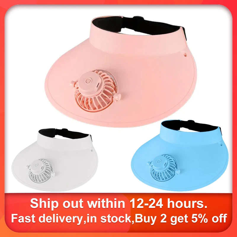 Outdoor Sun Hat Women's Big Brim Sun Protection Hat Adjustable Elastic Breathable Sunscreen Hat With Built-in USB Charging Fan