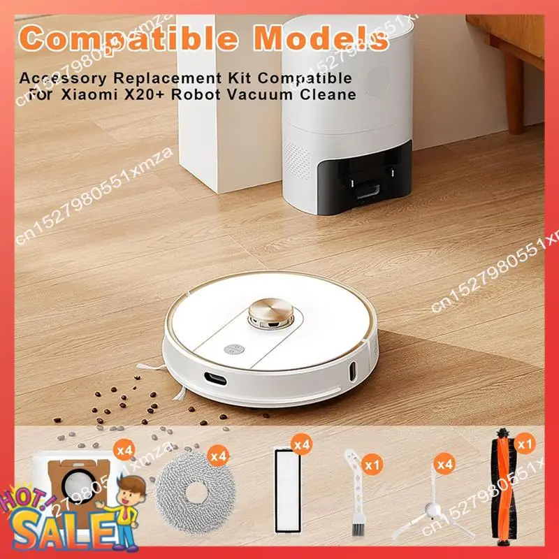 ABCL per Xiaomi X20 + Robot aspirapolvere Spazzola laterale principale Filtro Hepa Mop Sacchetti per la polvere in tessuto Parti di ricambio