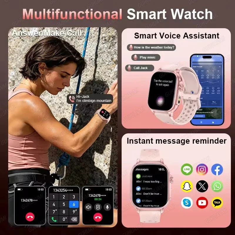 2026New Smart Watch For Women Gift  HD AMOLED Full Touch Screen Sports Fitness Watches Bluetooth Calls Digital Smartwatch Ladies