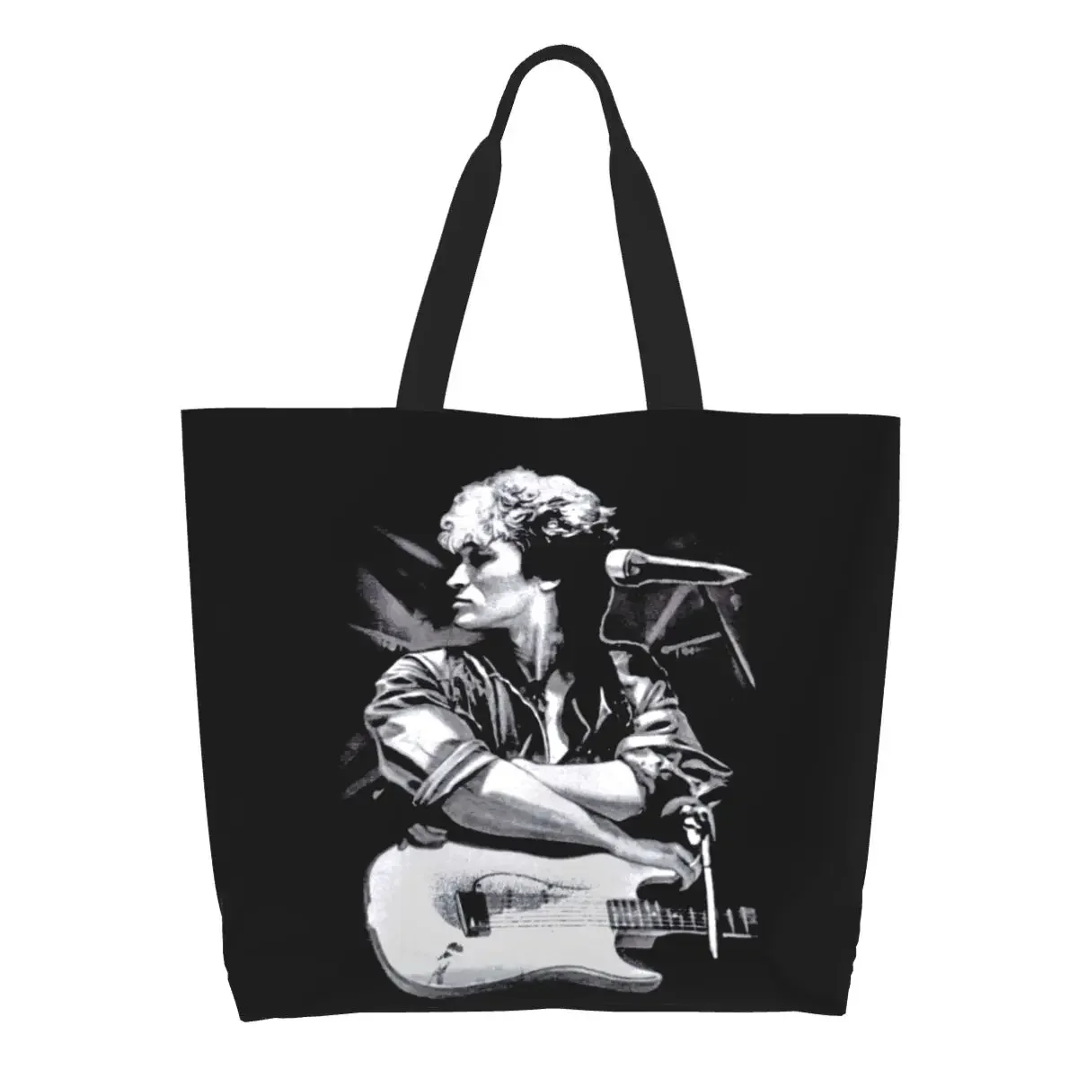 

Viktor Tsoi Guitar Groceries Shopping Tote Bag Women Kawaii Rusian Rock Kino Canvas Shoulder Shopper Bag Large Capacity Handbags