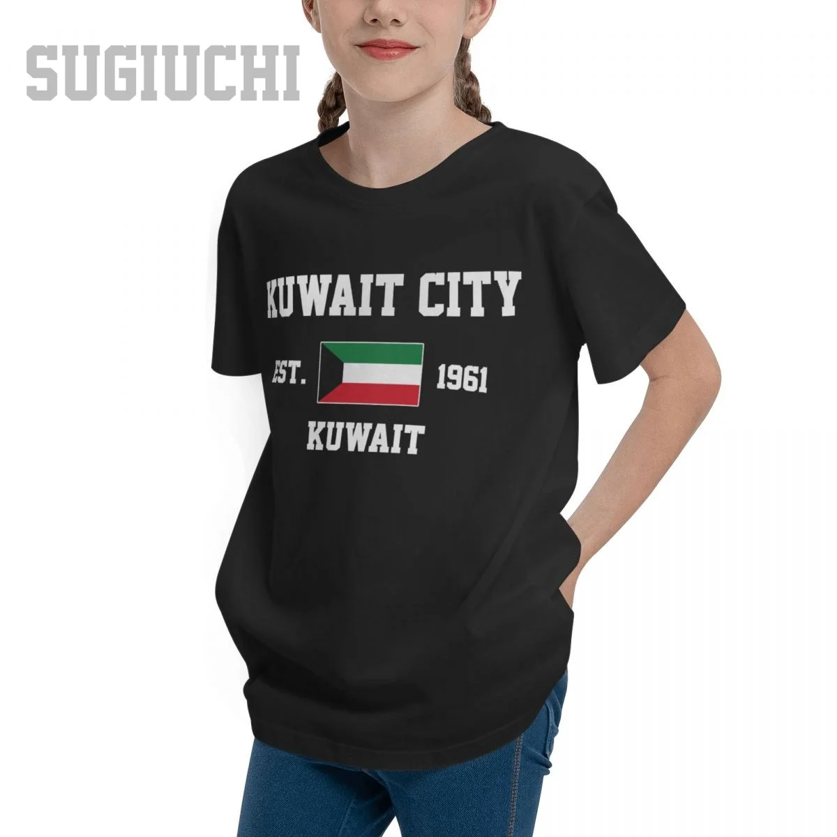 Unisex Youth Boy/Girl Kuwait EST.1961 Kuwait City Capital T-shirt Kids tshirt tee 100% Cotton T Shirt o-neck short Children