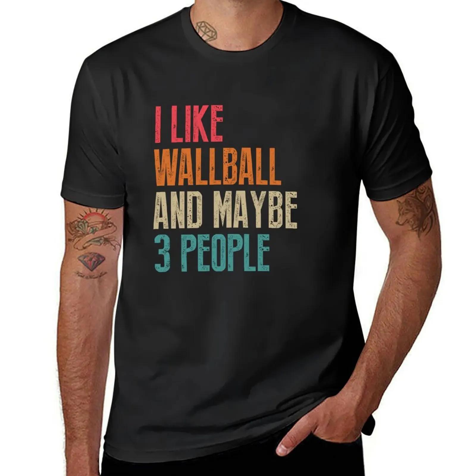 I like Wallball and maybe 3 people funny Wallball lover camiseta vintage, camiseta de manga corta, blusa de tallas grandes, camisas de sudor, hombres