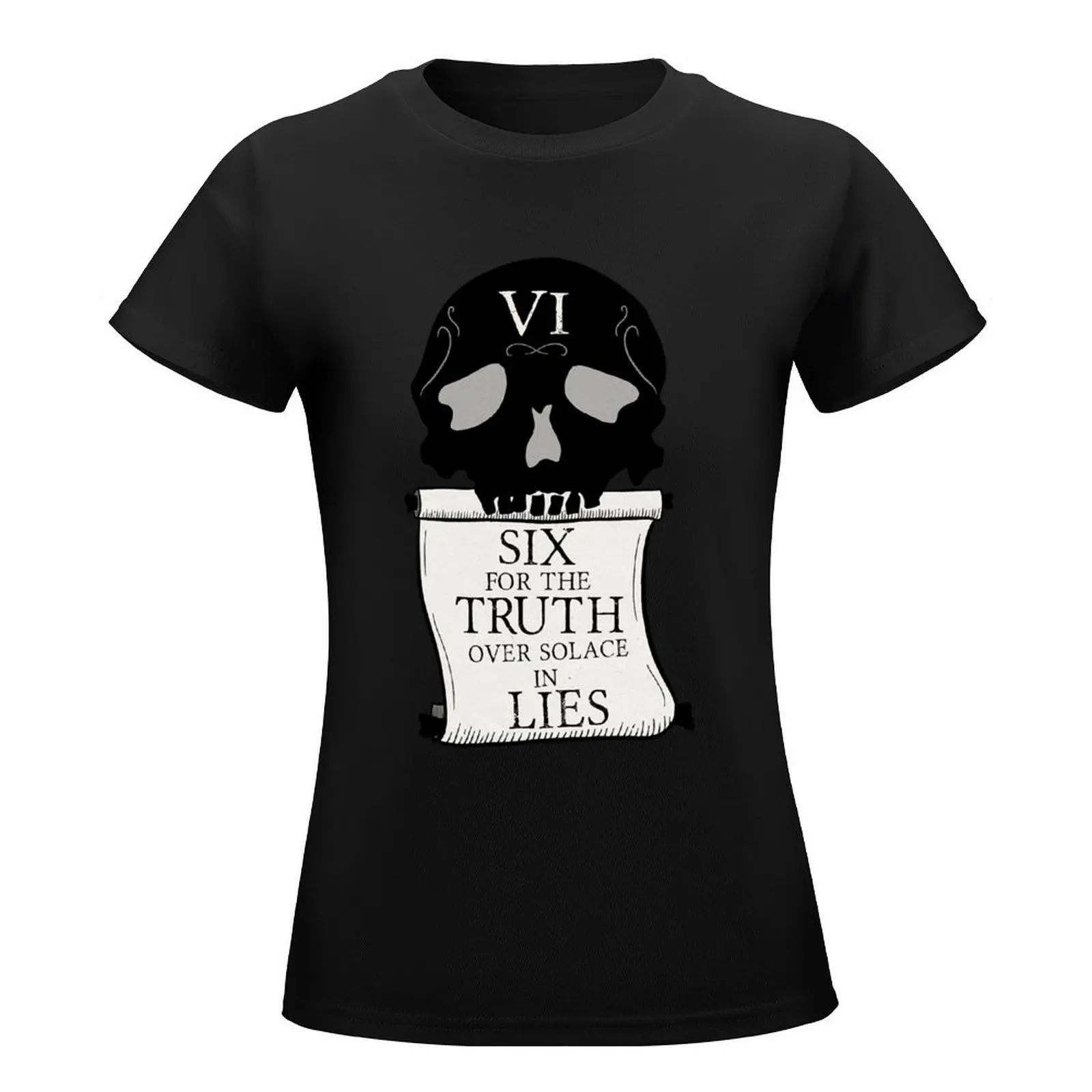 Sixth House - Gideon the Ninth - For the Truth T-Shirt blacks graphics Short sleeve tee oversized workout shirts for Women