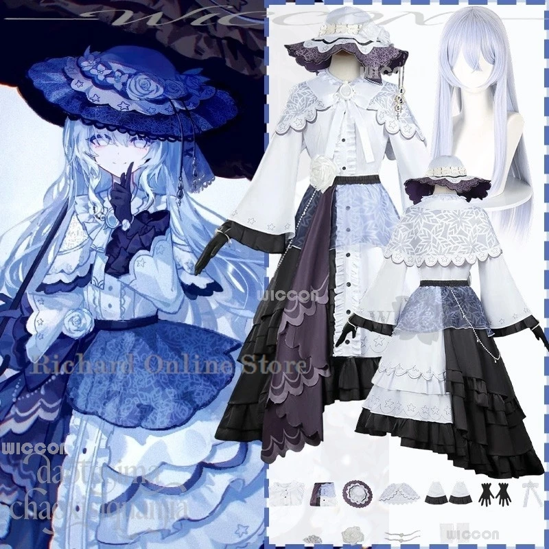 

Halloween Adults Anime Game Magical Girl Witch Trials Cosplay Tsukishiro Yuki CostumesWhite Retro Goth Lolita 2026 Carnival disf