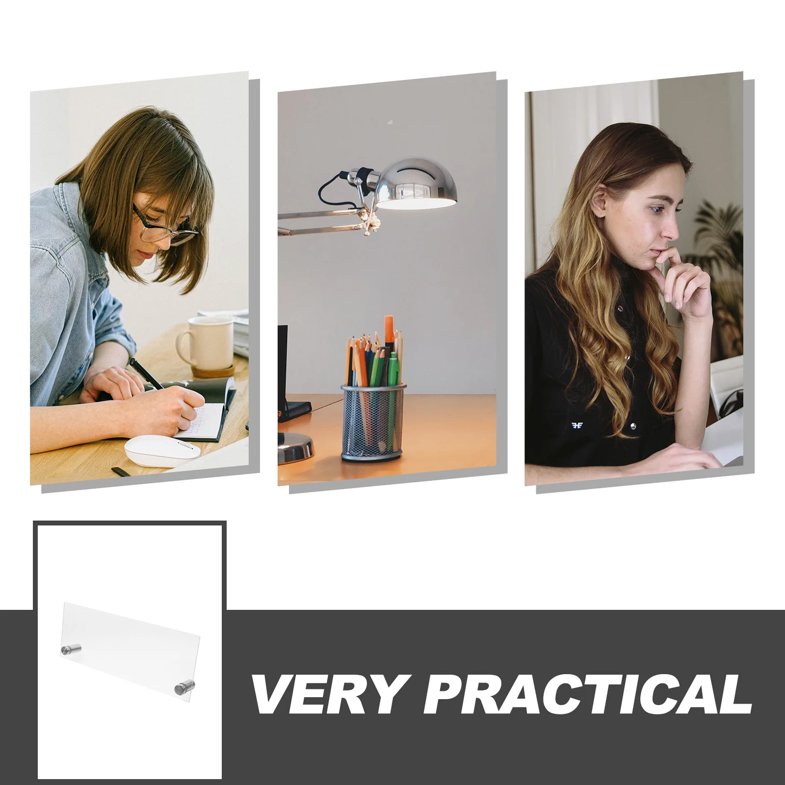 Plaque signalétique de bureau en acrylique, vierge transparente pour plaques signalétiques de bureau, étiquette nominative de bureau, fournitures de bureau, plaque signalétique transparente pour