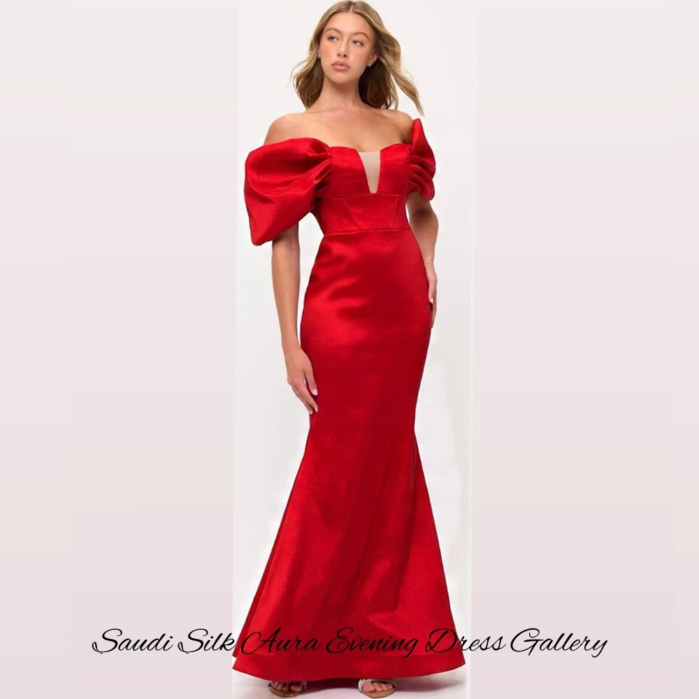 Elegant Strapless Sleeveless Evening Dress Fashion Mermaid Satin Customized Party Dress Ruched Zipper Back Vestido De Festa image 4