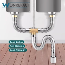 Kitchen Drain Anti Odor Anti Clogging Sink Pipe Drainage Set Sink Accessories Deodorization Artifact Set Sink Pipe Connector