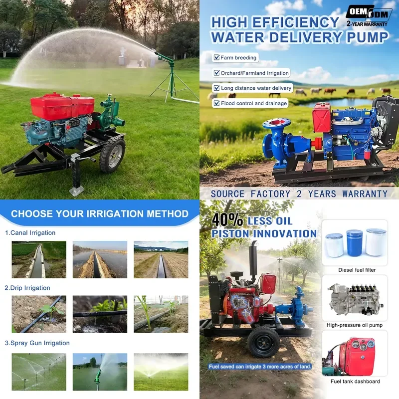 High pressure 20 horsepower 30 horsepower 40 horsepower diesel agricultural irrigation booster pump