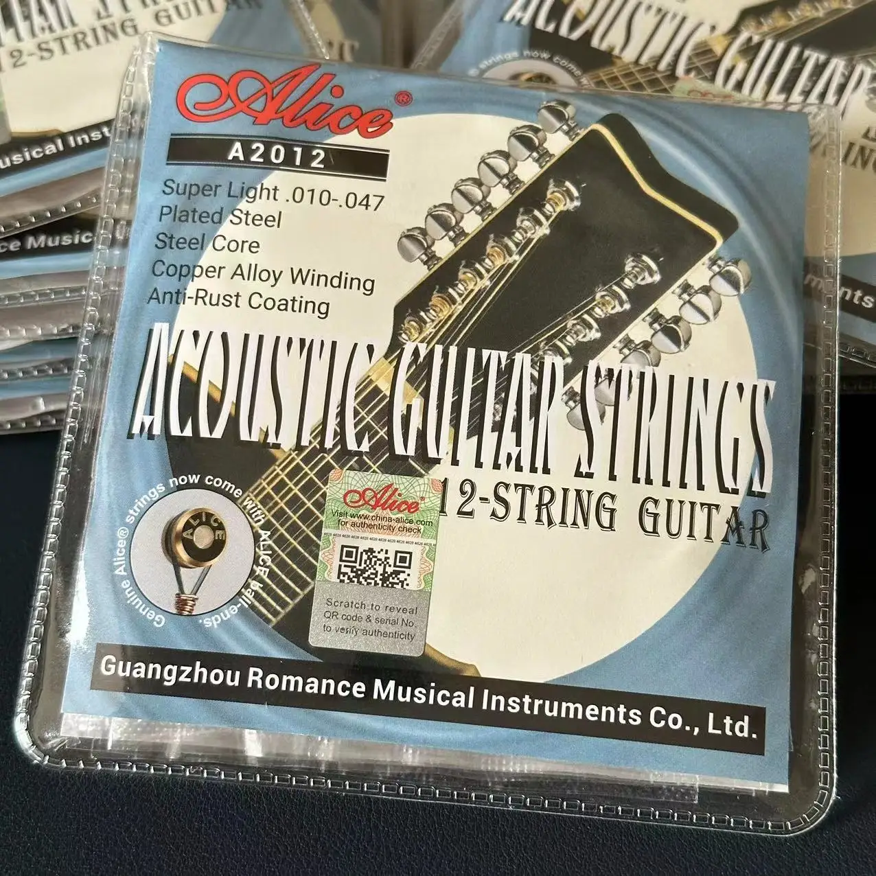 Acoustic Folk 12-String Guitar Strings Plated Steel Steel Core Copper Alloy Winding Anti-Rust Coating Super Light 010-047