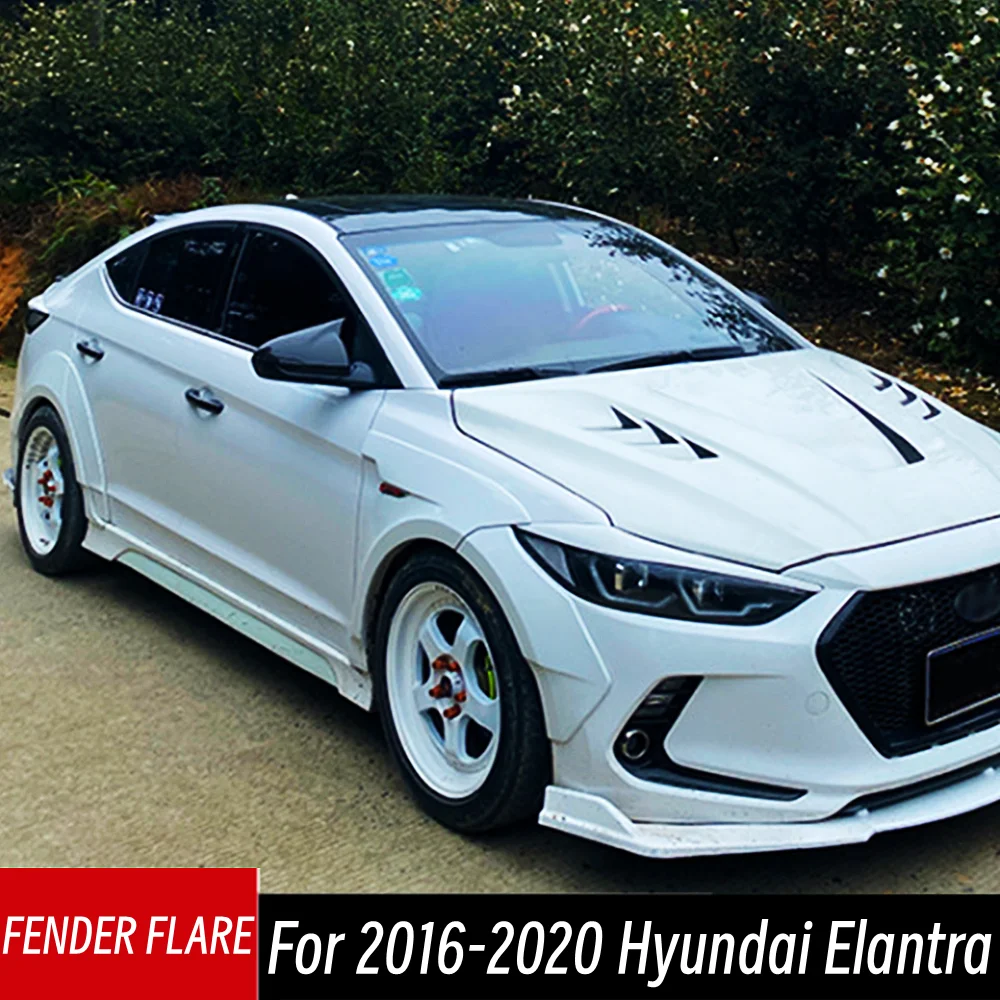 

For Hyundai Elantra 2016 17 18 19 20 Car Wide Bodykit Fender Flares Arch Wheel Eyebrow Lip Protector Trims Tuning Accessories