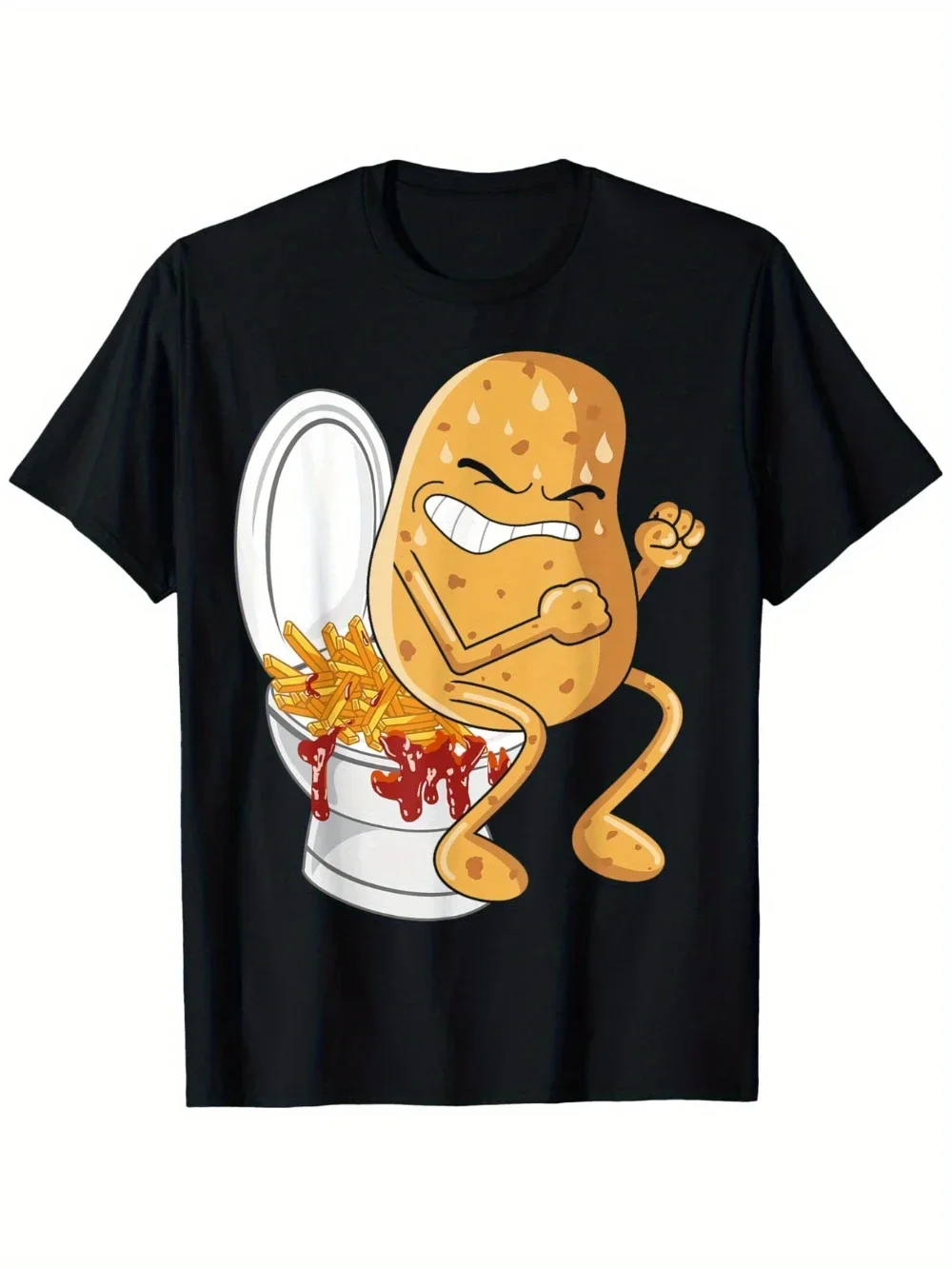 Fun Potato Chip Pattern T-Shirts for Women Men Kids - Soft Breathable Short-Sleeved round Neck Casual Graphic Shirts