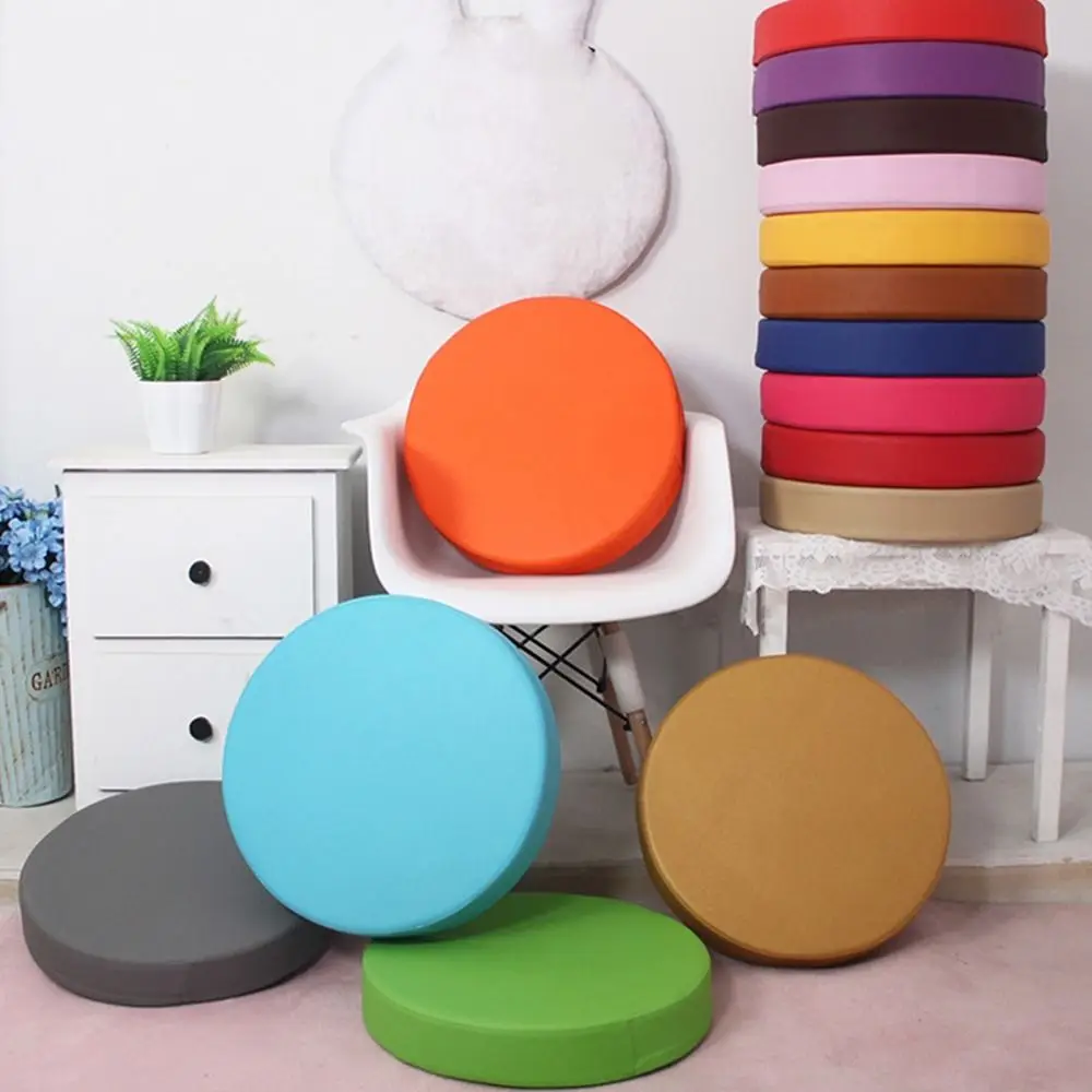 Simple Japanese Style Leather Round Cushion Thicken Washable Floor Cushion Meditation Waterproof Upholstered Cushion for Home