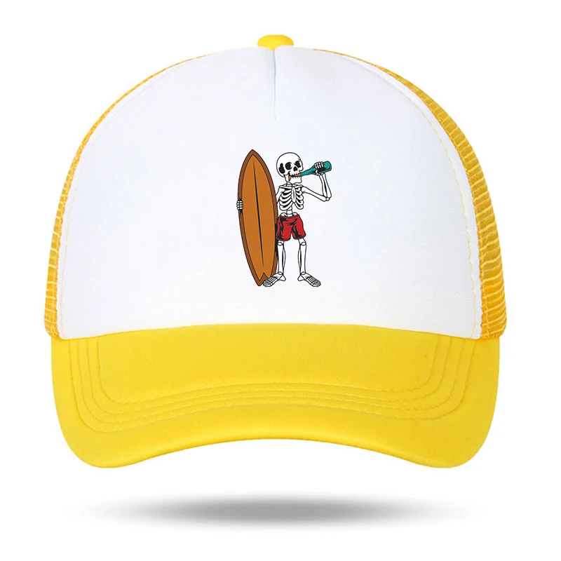 

Sull Surf Print Foam Trucker Cap Unisex Adult Summer Sun Protection Mesh Fisherman Cap Woman Man Casual Daily Sports Ball Cap