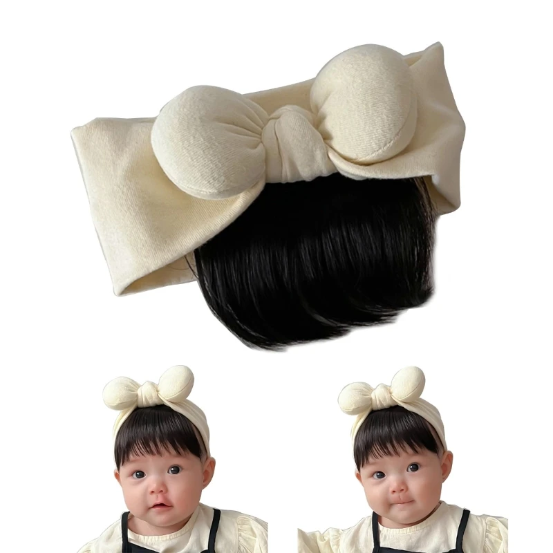 Gorros bebé BowKnot peluca para niñas flequillo accesorio para cabello