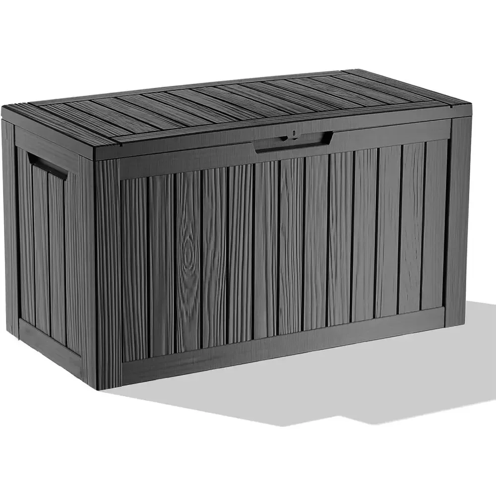 90 Gallon Outdoor Storage Box with Weatherproof Resin, Ideal for Patio Furniture, Cushions, Garden Tools, and Pool Supplies