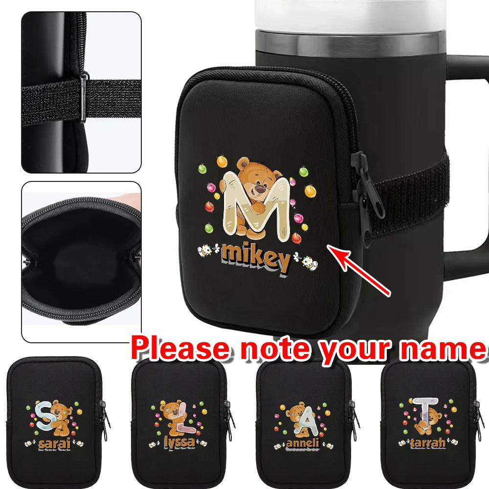 

Портативная сумка для бутылки с водой по индивидуальному заказу, спортивный чайник, аксессуар, ключ на молнии, сумки для хранения монет, сумка для хранения чашки с водой, сумка на запястье