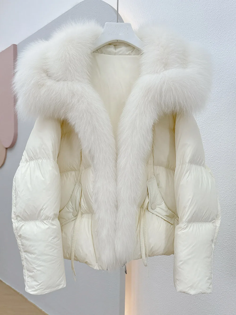 

2025 Women's Clothing Fashion sweet big fur collar placket fur down jacket Autumn Winter New 1102