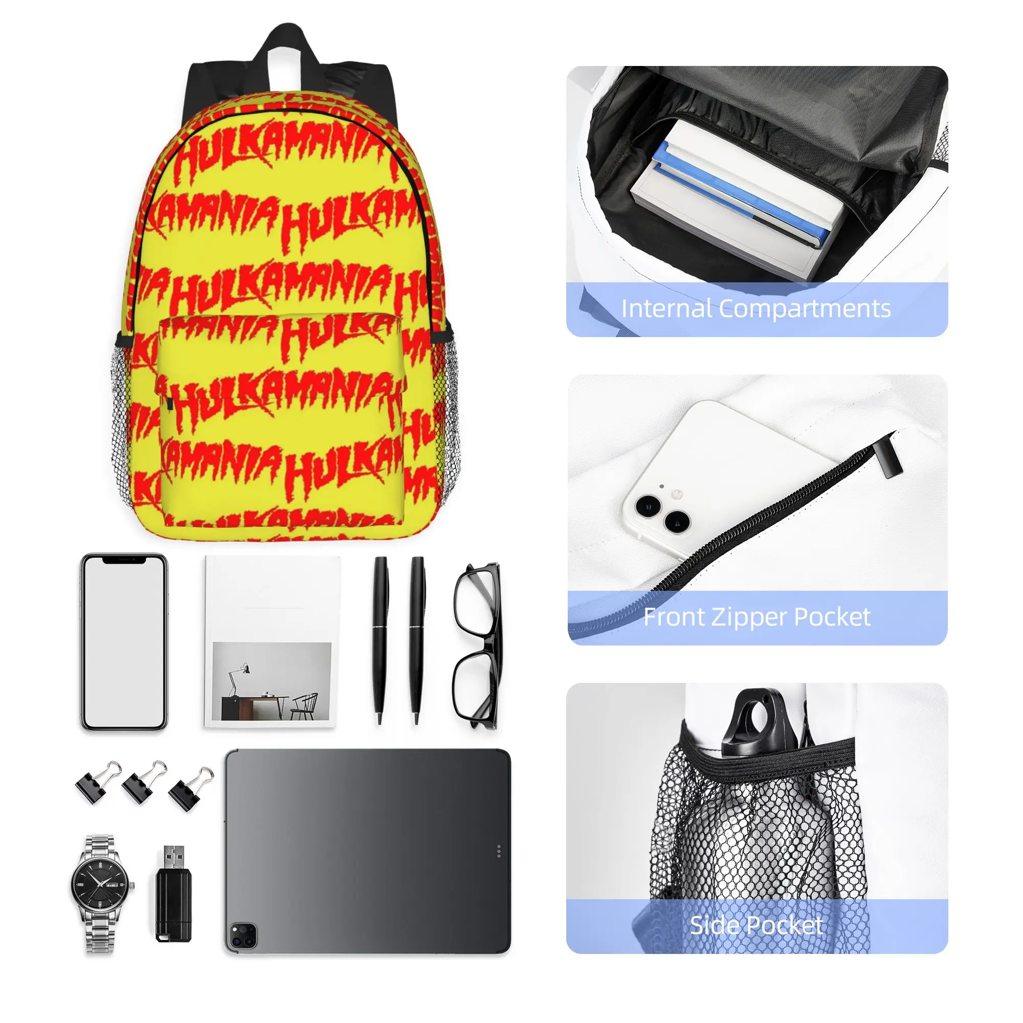 Hulk Hogan Hulkamania   Backpack Hot Sale Daypack Large Capacity Boys Girls BookBag Shoulder Bags for Men Women School Bag