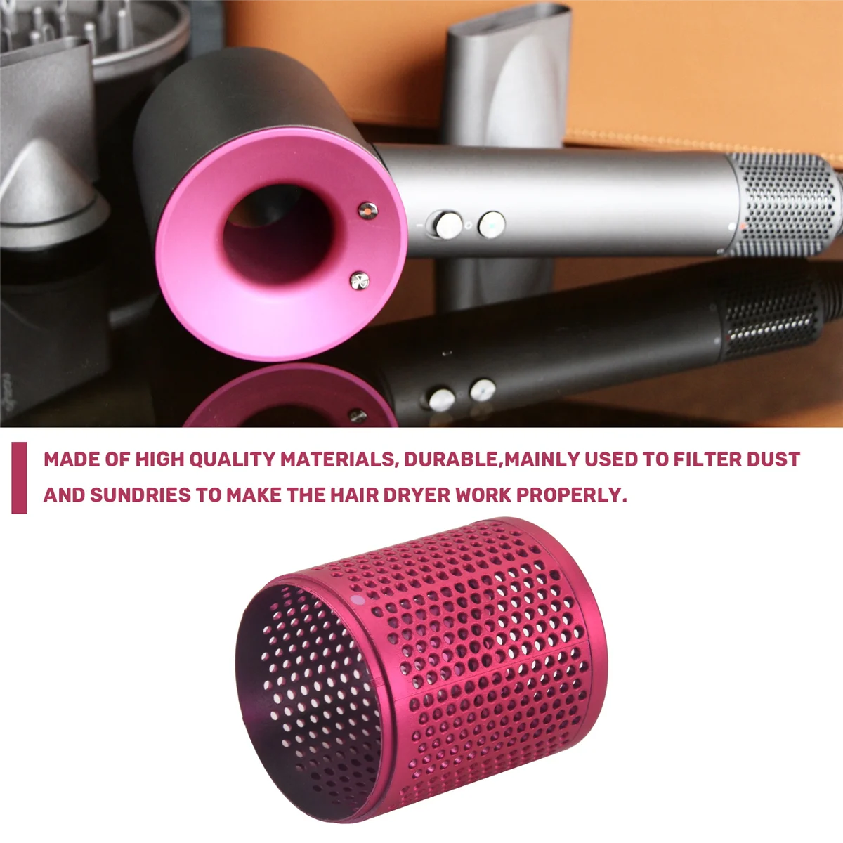 Подходит для фена Dyson HD01 HD03 HD08 пылезащитная внешняя крышка фильтра аксессуары для пылесоса Rose Red-LITE