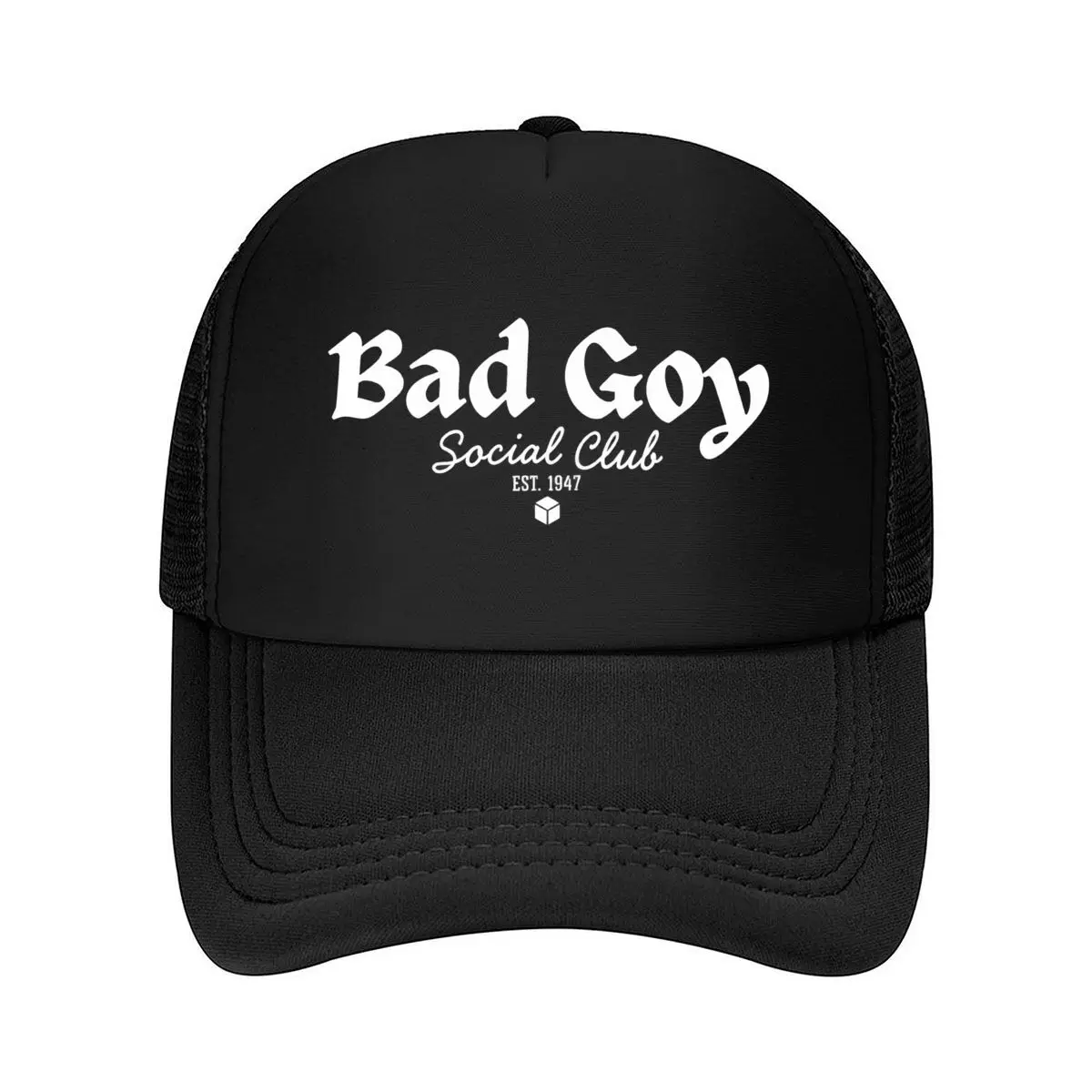 Bad Goy Social Club Established 1944 Gothic Typography Mesh Baseball Cap Hip Hop