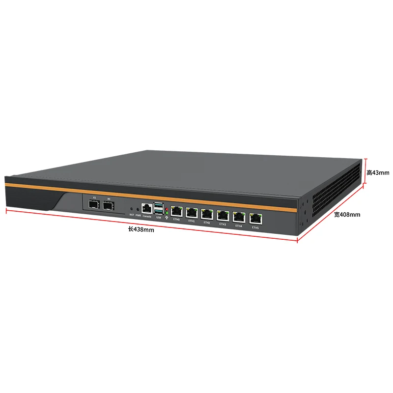 1U Rackmount وحدات مزدوجة إمدادات الطاقة شبكة الأجهزة المتكاملة معالج Intel Celeron Pentium Core 6 منافذ 2.5Gb إيثرنت