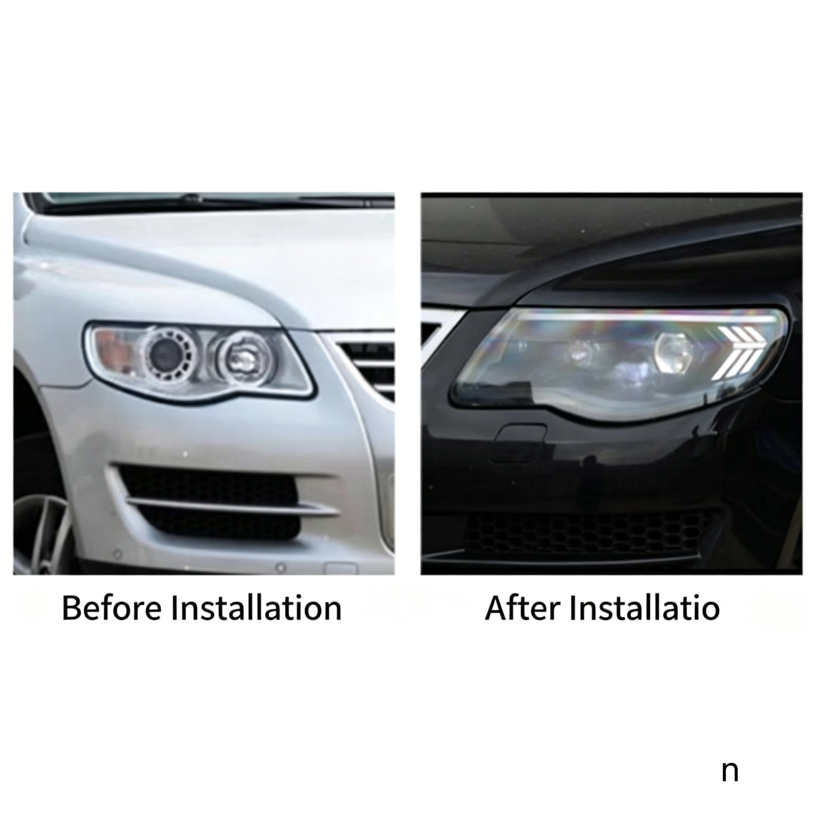 Applicable to 2007-2010 Volkswagen Touareg, old model Touareg front headlight assembly with LED dual lens and daytime running li