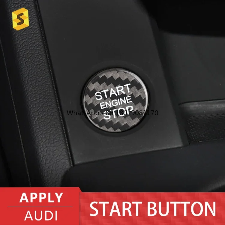 N-AD-066 Car Interior Accsori Carbon Fiber Start Stop Push Button For AUDI A4L A5 A6L Q3 Q5 A7 Q7 Q5L