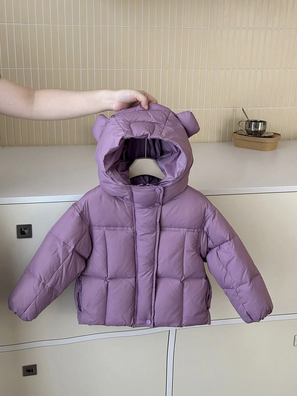 

2024 Long-Sleeved Hooded Children's Outdoor Jacket Fashion Solid High-Collar Warm White Duck Down Coat Winter Big Pocket Clothes