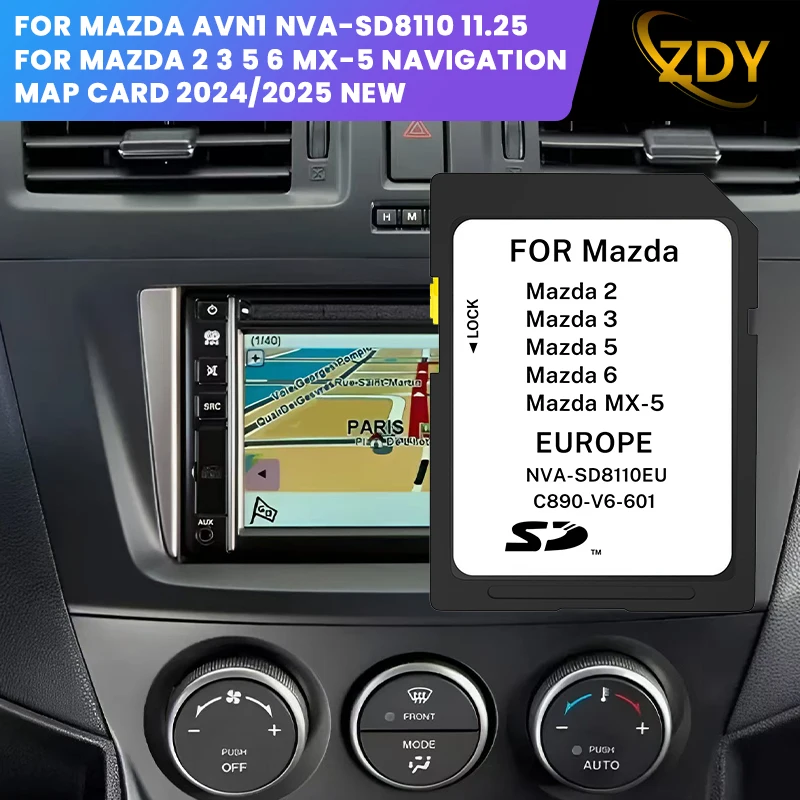 MAP NAVIGATION FOR Carter Mazda AVN1 NVA-SD8110 2024/2025 11.25 Mazda 2 3 5 6 MX-5 EU