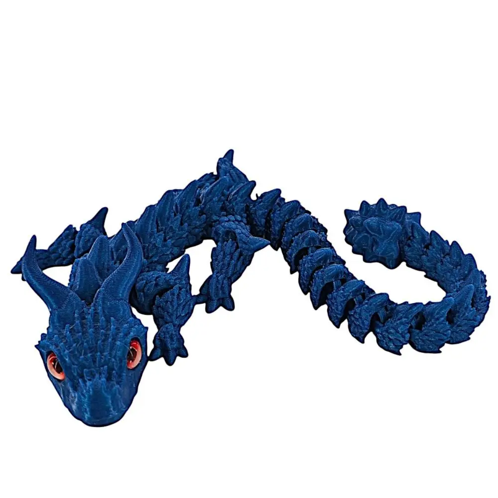 Simulated Eye 3D Printed Dragon Chinese Dragon All-in-one Molding 3D Printed Diceratops Dragon Poseable Joints Rotatable